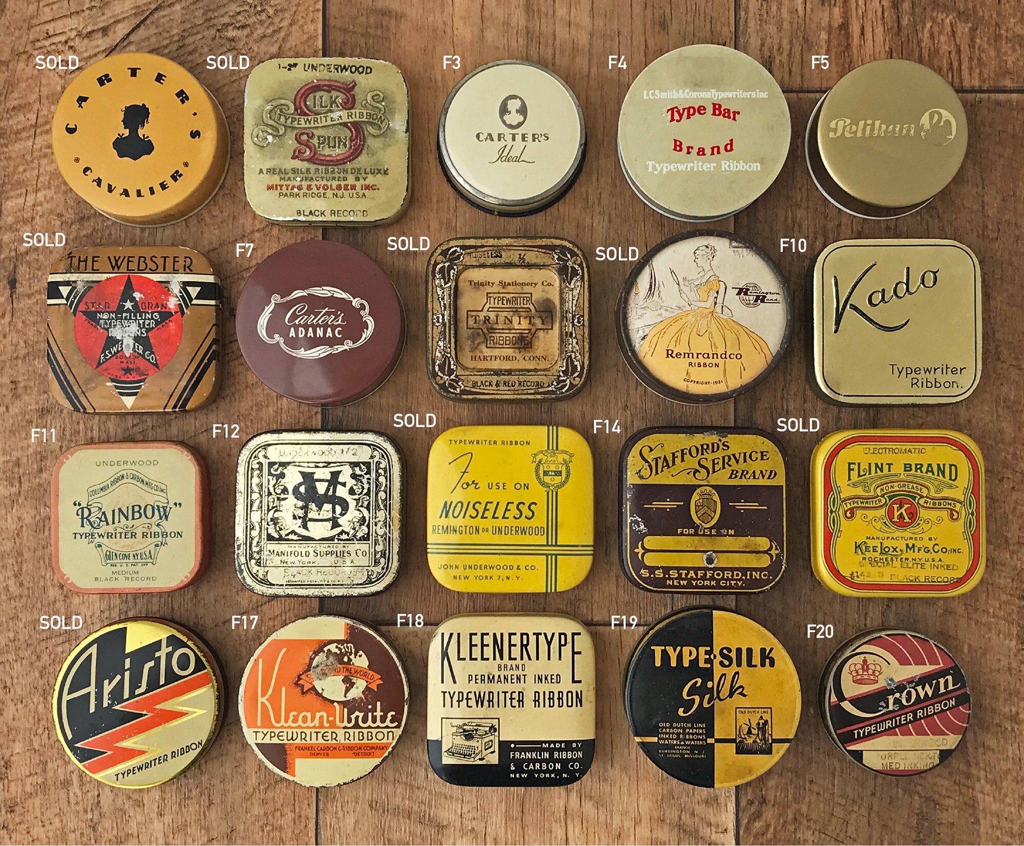 Vintage Typewriter Ribbon Tins Great for Packaging Etsy