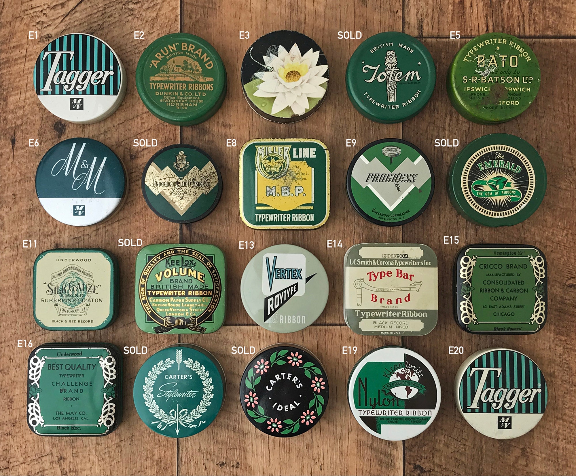 Vintage Typewriter Ribbon Tins Great for Packaging Etsy