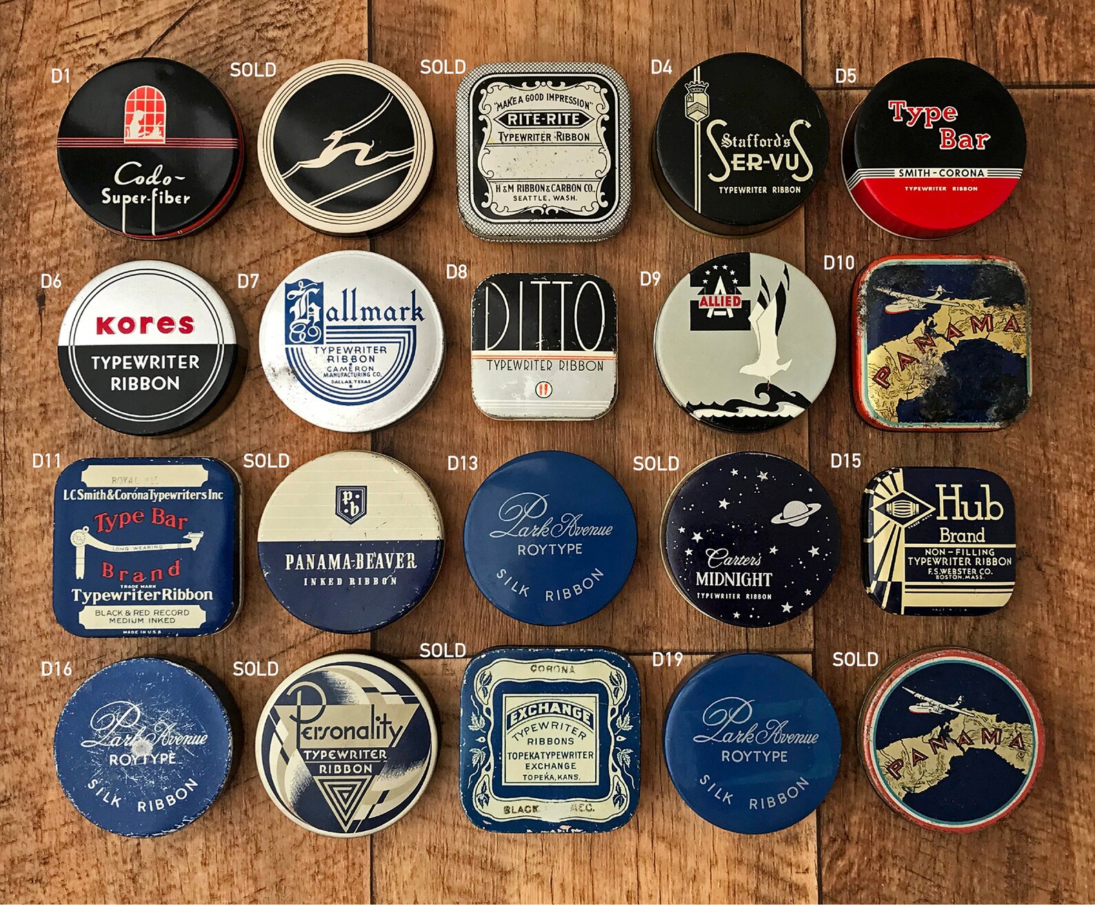 Vintage Typewriter Ribbon Tins Great for Packaging Etsy