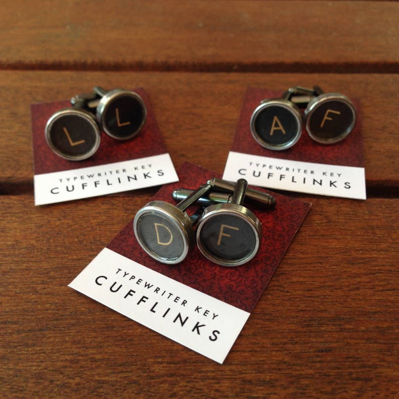 Custom Set of Vintage Typewriterkey Cufflinks CHOOSE YOUR Etsy