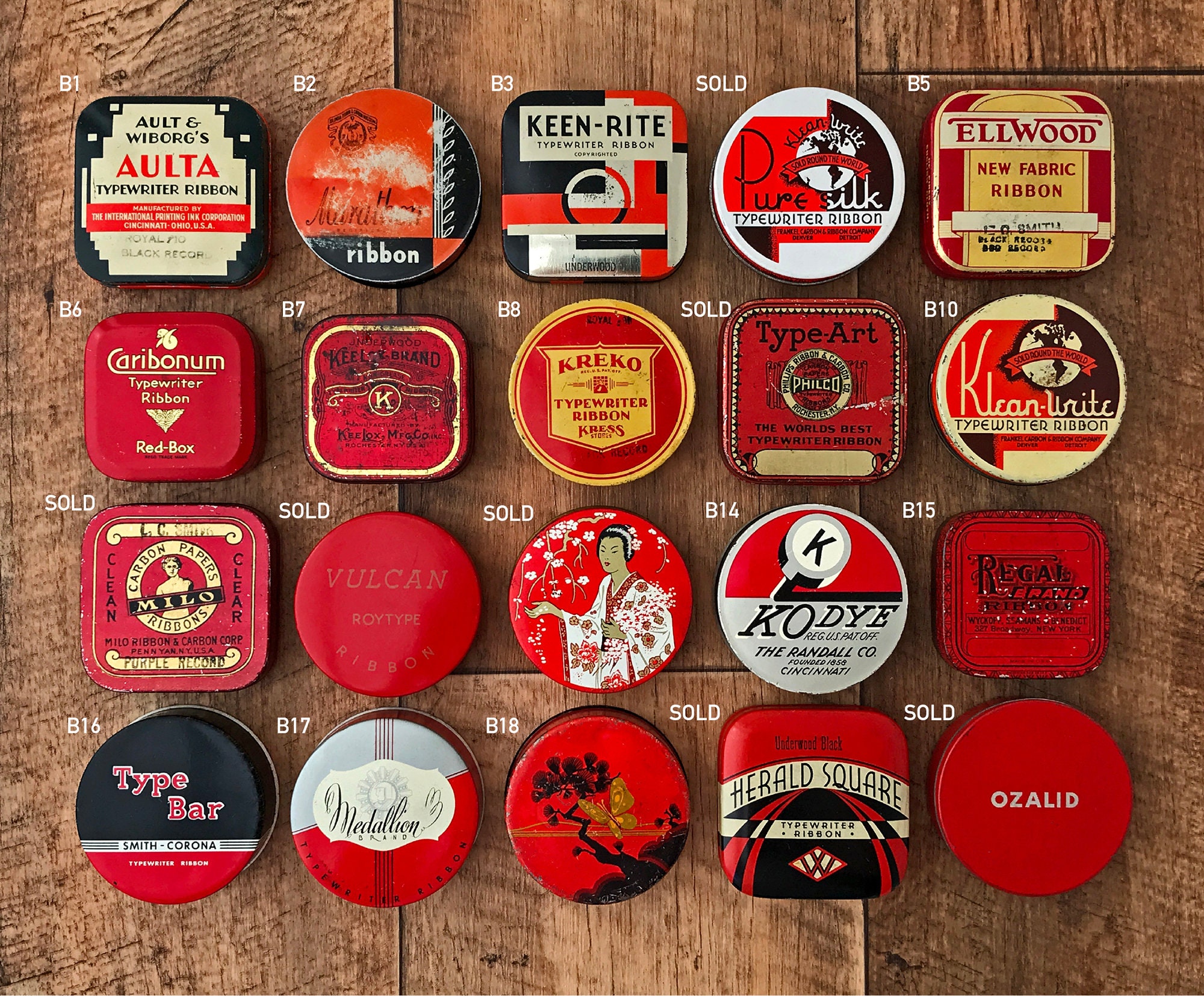Vintage Typewriter Ribbon Tins Great for Packaging Etsy