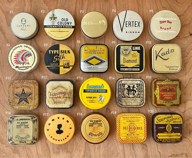 Vintage Typewriter Ribbon Tins Great for Packaging Etsy