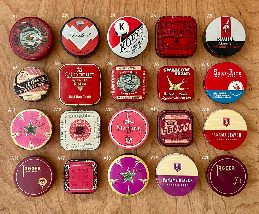Vintage Typewriter Ribbon Tins Great for Packaging Etsy