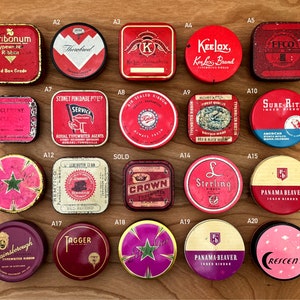 Vintage typewriter ribbon tins - great for packaging typewriter key cufflink sets