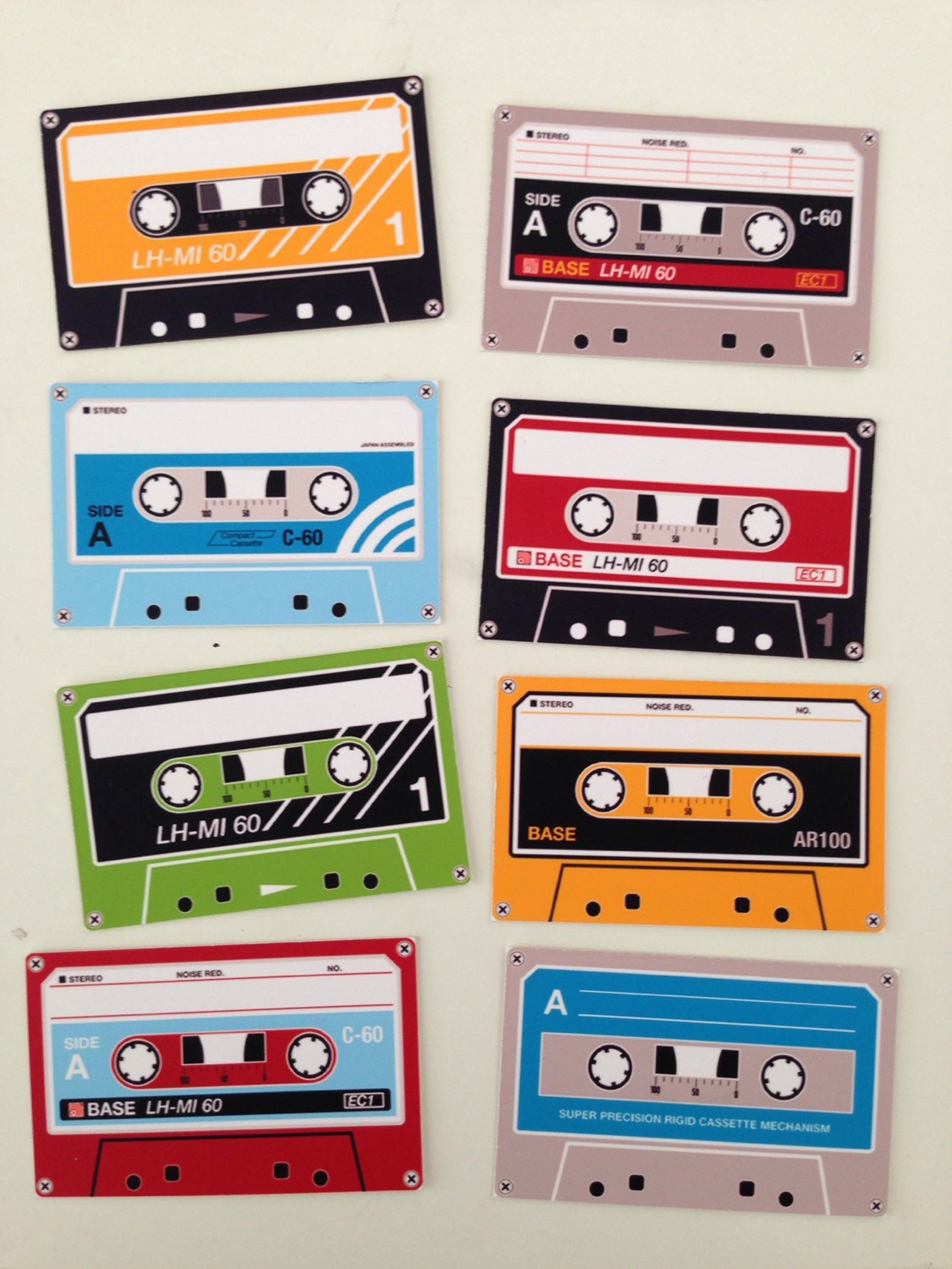 8 X MINI Cassette Tape Stickers with Blank Labels Write Etsy