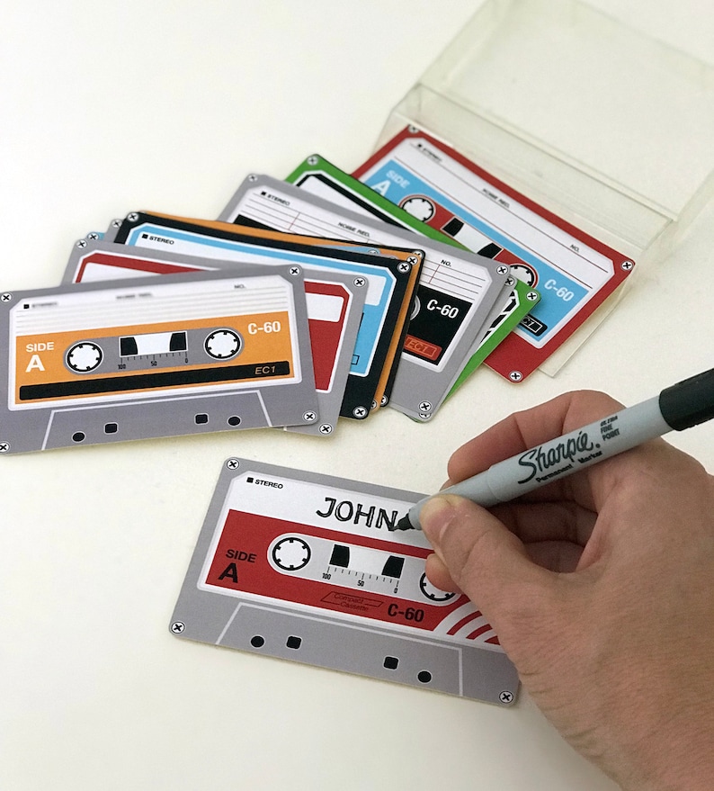 12 X LIFESIZE Cassette Tape Stickers write Your Own Labels Etsy