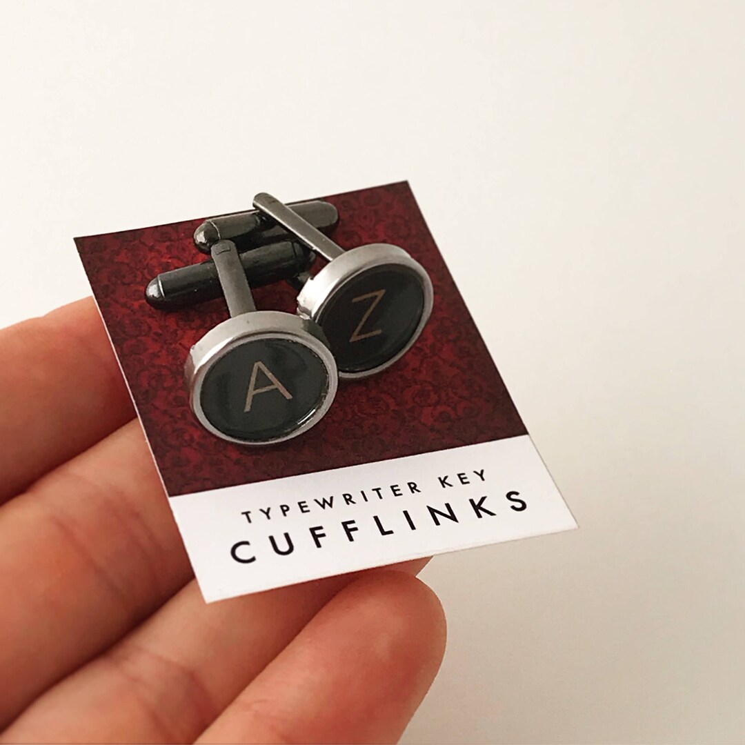 AZ Set of Vintage Typewriterkey Cufflinks or CHOOSE YOUR OWN Letters