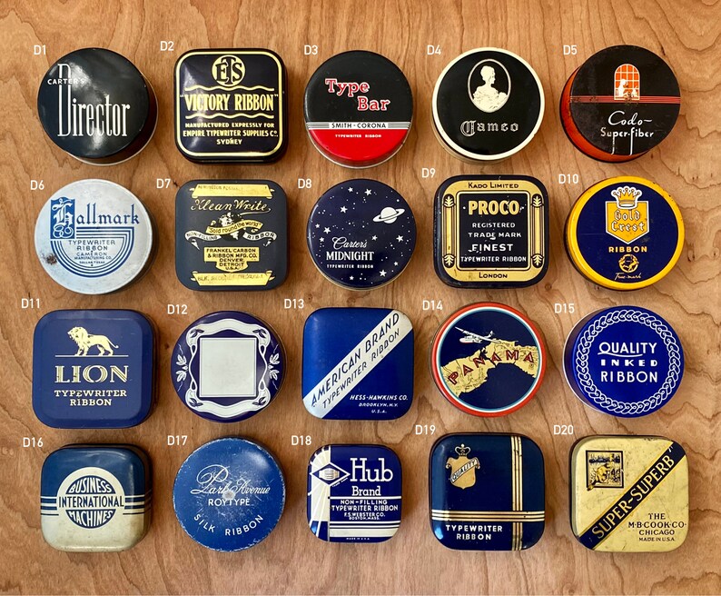 Vintage Typewriter Ribbon Tins Great for Packaging Etsy