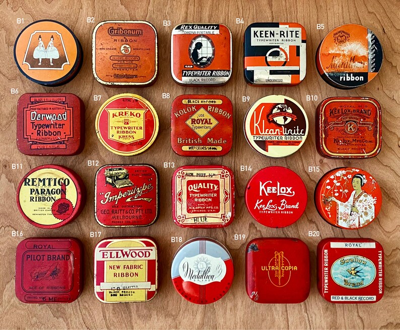 Vintage Typewriter Ribbon Tins Great for Packaging Etsy
