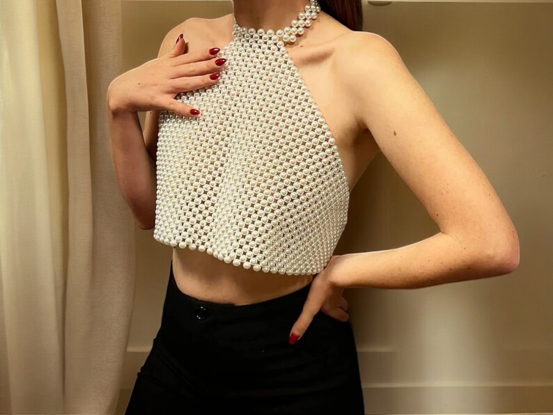 Paige Beaded Cropped Tank Top