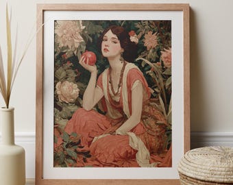 Persephone Art Deco Goddess Print, Greek Mythology Painting, Divine Feminine Decor