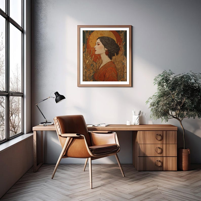Demeter Goddess Art, Fall Harvest Wall Print, Greek Mythology Art Deco ...