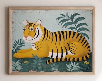 Tiger Wall Art Print, Big Cat Art, Boy Room Decor