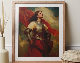Joan of Arc Print Wall Art, Feminist Poster, Altar Decor