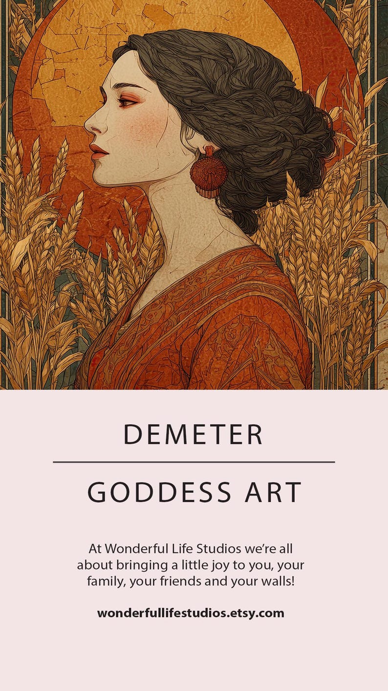 Demeter Goddess Art, Fall Harvest Wall Print, Greek Mythology Art Deco ...