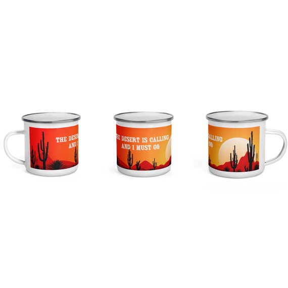 The Desert is Calling Enamel Mug