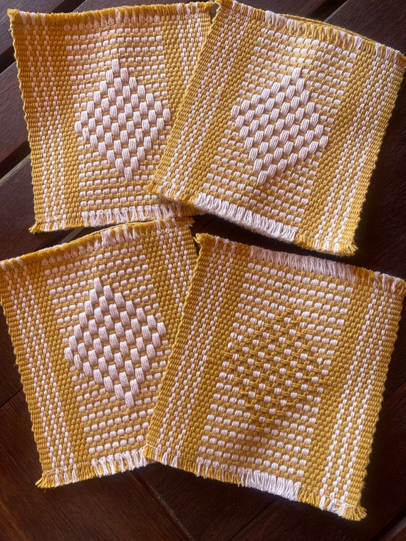 Hand Woven Oaxacan coasters and wool hot pads