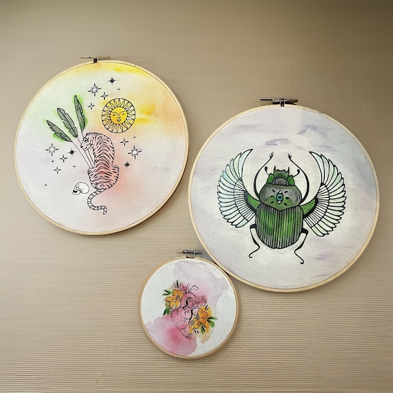 Hand-Painted Watercolor Art on Raw Canvas