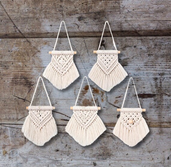 Mini Macrame Wall Hanging, Handmade, Woven Tapestry,Tassel Wall Hanging, Ornaments, Boho Wall Hanging