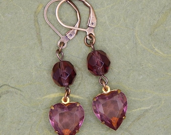 Purple Heart Earrings