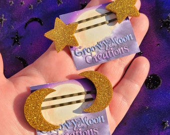 Gold Celestial Bobby Pins