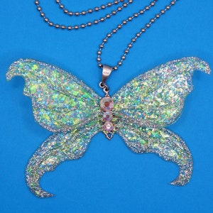 Lime Green Butterfly Pendant image 3