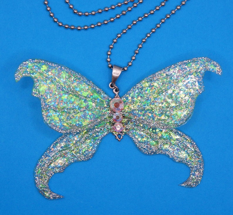 Lime Green Butterfly Pendant image 3