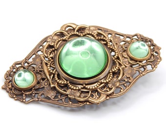 Peridot Green Victorian Style Hair Clip