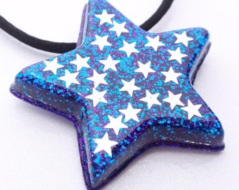 Superstar - Glitter e resina Brooch\/ciondolo