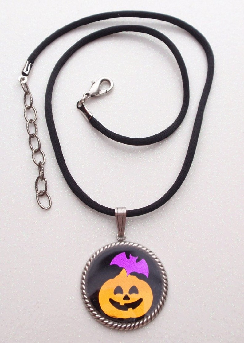 CLEARANCE Jack O Lantern Glitter, resin, confetti Pendant image 5