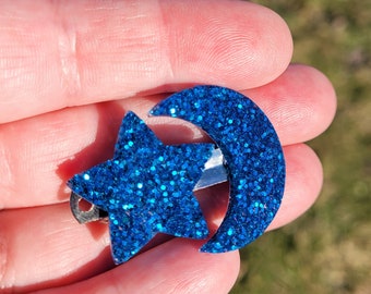 Moon and Star Barrette