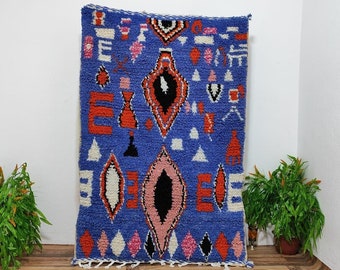 Alfombra marroquí hecha a mano, alfombra bereber de lana marroquí de estilo tejido Beni ourain, alfombra moderna, alfombra tejida a mano, estilo bereber Azilal - Alfombra marrón Marruecos