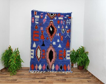 Tapis marocain fait main, Beni ourain Tapis berbère en laine marocain de style tissé, tapis moderne, tapis tissé à la main, style berbère Azilal - Tapis marron Maroc