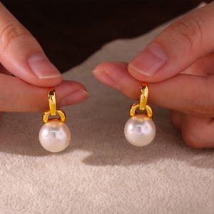 Freshwater Pearl Drop Earrings, Bridal Earrings, Wedding Earrings, Vintage Style Earrings, Everyday Earrings, Bridesmaid Gift for Her