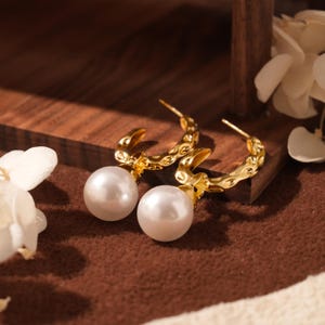 Freshwater Pearl Drop Earrings, Bridal Earrings, Wedding Earrings, Vintage Style Earrings, Everyday Earrings, Bridesmaid Gift for Her