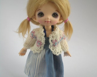 Pretty 1/12 Scale Cardigan for Pukifee/Lati Yellow/tiny BJD/dollhouse - Knitting Pattern PDF