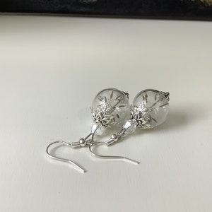 Echte getrocknete Blumen in Glas als Ohrringe gefertigt Bild 3