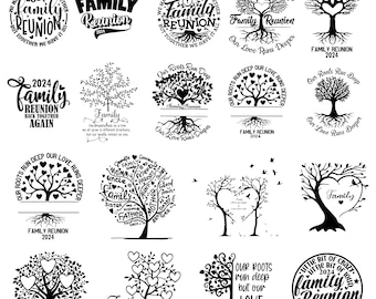 Family Reunion 2024 SVG Bundle, Family Tree Designs (PNG, PDF)
