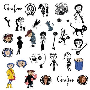 Coraline, Witch girl, Fantasy world SVG/PNG/DXF Cut file for Cricut and Silhouette (Digital download)