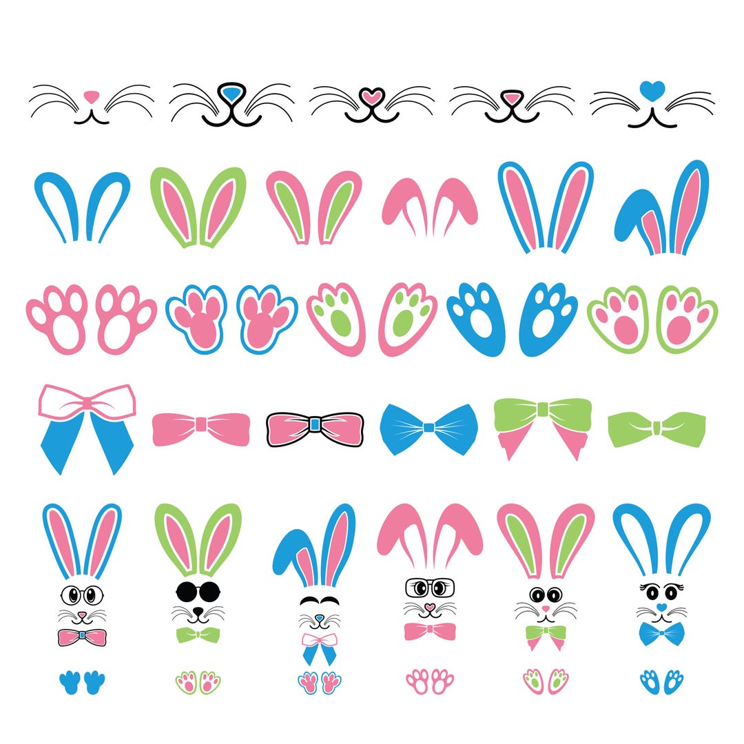 Funny Bunny Shape Svg Bundle, Bunny Svg, Rabbit Svg, Bunny Shape ...