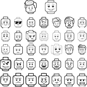 Baksteen Svg Png, Block Head Svg, Kinderspeelgoed Svg Png, Bouwstenen Svg, Vector Play Bricks, Naamkaartje Card, Brick Toyz, Brick Faces Svg