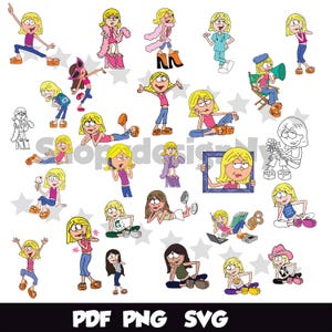 Paquete SVG de Lizzie Mcguire, Lizzie png, Cricut, png, silueta DXF, Lizzie Mcguire, clipart, Lizzie McGuire Svg, Gir Svg, Svg rosa, Svg de amor