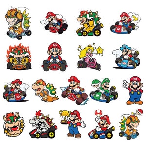 Super Mario SVG-Bundle für Cricut und Sublimation, Mario Cut-Dateien, Mario Clipart, Super Mario Schrift, Mario PNG, Racing Retro Games