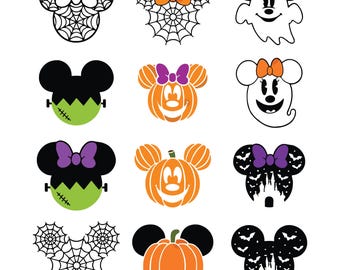 Halloween Mickey Mouse SVG Bundle: Ghosts, Bats, Pumpkins (Digital Download)