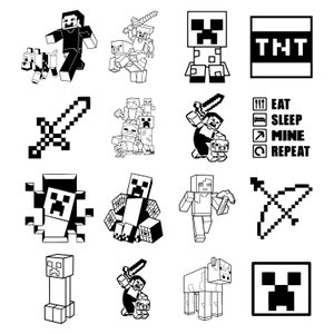 Mncrft SVG, Spiel Kopf svg, eps, png, dxf für Cricut, Silhouette, sofortiger Download, Handwerk Clipart, sofortiger Download png pdf dfx