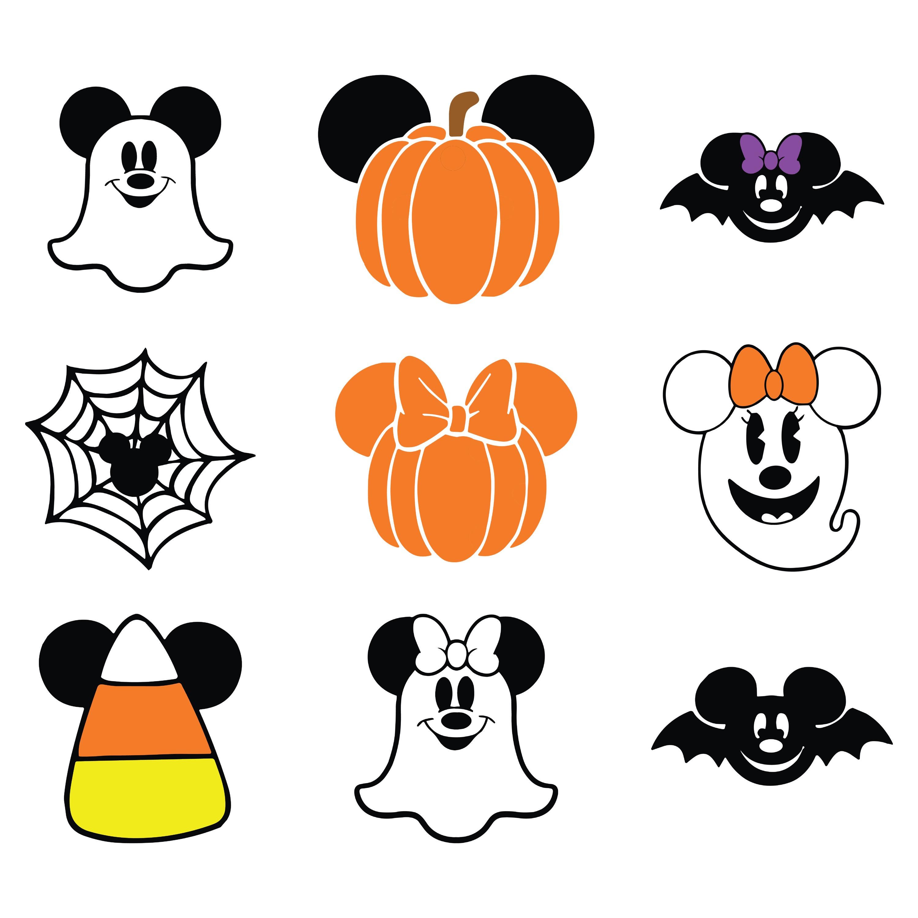 Halloween Mouse And Friends Svg Bundle, Trick Or Treat Svg, Spooky Vibes Svg, Halloween Family Trip Svg