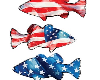 USA Bass design- boys 4th of july design, boys patriotic png, boys fishing sublimation png