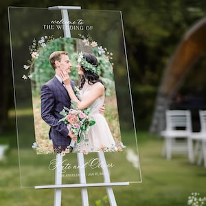 Wedding Sign With Photo, Welcome To The Wedding Of Sign With Photo, Floral Wedding Decorations MilestoneSigns