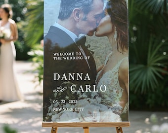 Personalized Wedding Sign With Couple Picture For Wedding Decorations, Custom Photo Wedding Entrance Signage, Wedding Welcome Sign