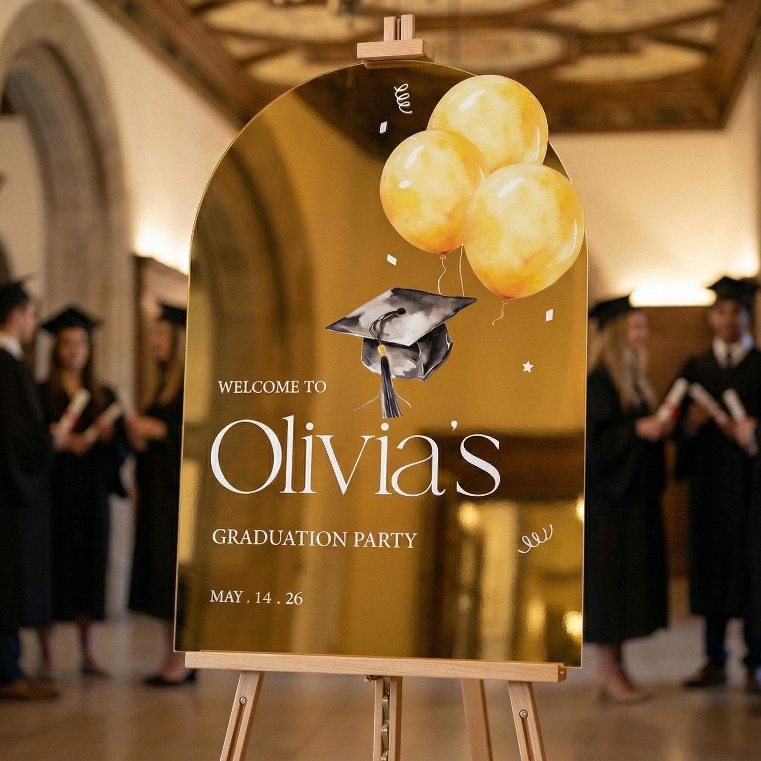 Custom Graduation Party Sign, Mirror Graduation Sign, Graduation ...